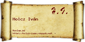 Holcz Iván névjegykártya